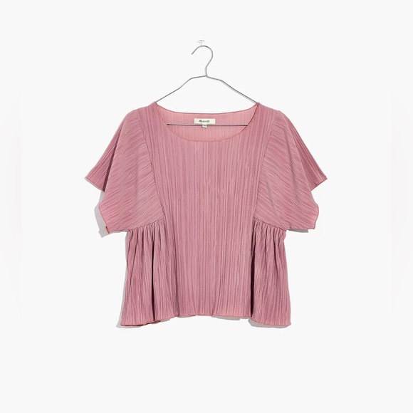 Madewell Texture & Thread Micropleat Top In Mauve - Picture 7 of 7